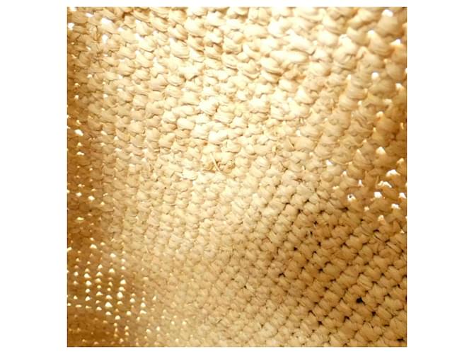 Borsa Loewe in rafia e pelle beige - vista 10