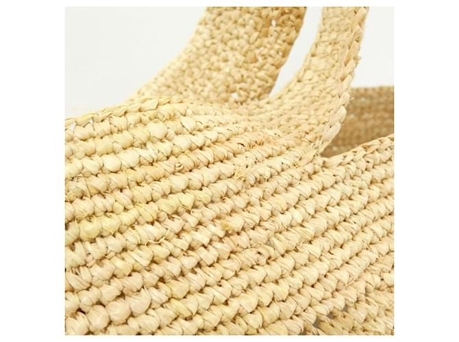Borsa Loewe in rafia e pelle beige - vista 6
