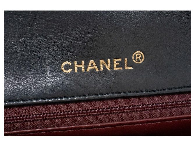 Chanel Vintage Full Flap Quilted Lambskin Small Nero - vista 5