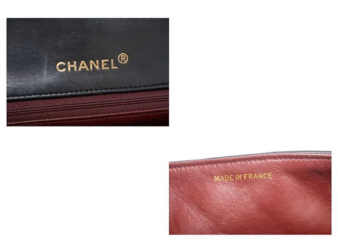 Chanel Vintage Full Flap Quilted Lambskin Small Nero - vista 6