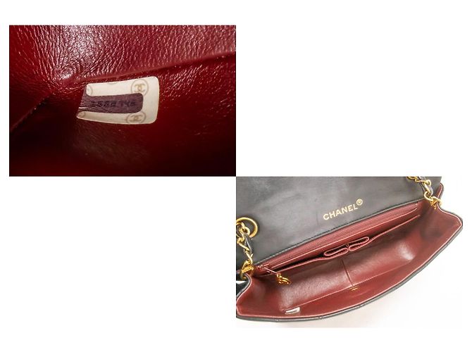 Chanel Vintage Full Flap Quilted Lambskin Small Nero - vista 7