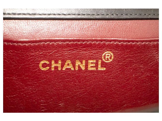 Chanel Vintage Mini aus gestepptem Lammleder mit voller Klappe Schwarz - Ansicht 5