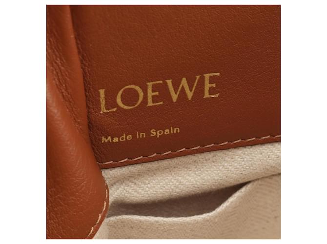 Borsa LOEWE Hammock Drawstring Mini Anagram Jacquard Marrone Crudo - vista 4