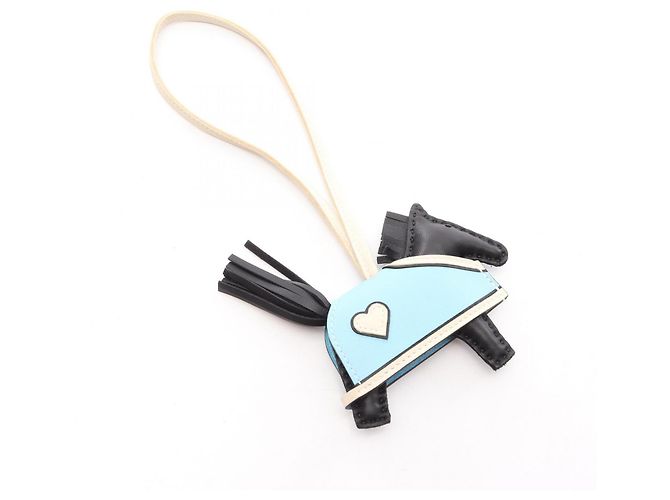 Hermès Hermes Rodeo Robeocour PM Celeste Cle Charm Nero Bianco Blu - vista 2