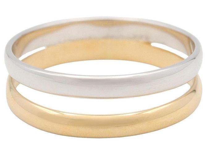 Anello fede Cartier Vintage in oro 18K e oro bianco Argento D'oro - vista 2