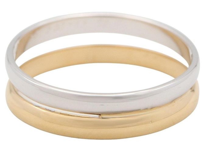 Anello fede Cartier Vintage in oro 18K e oro bianco Argento D'oro - vista 3