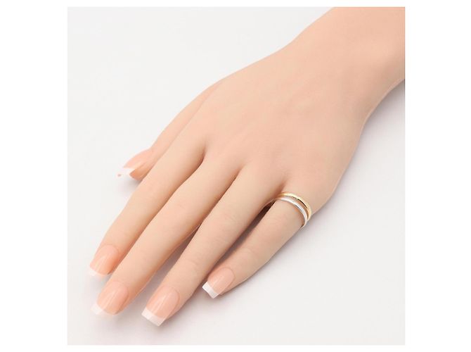 Anello fede Cartier Vintage in oro 18K e oro bianco Argento D'oro - vista 8