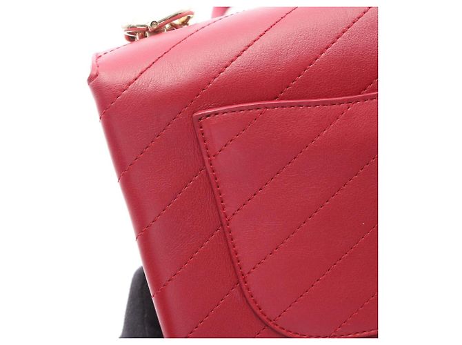 Borsa a tracolla Chanel Chevron V-stitch in pelle rossa Rosso - vista 10
