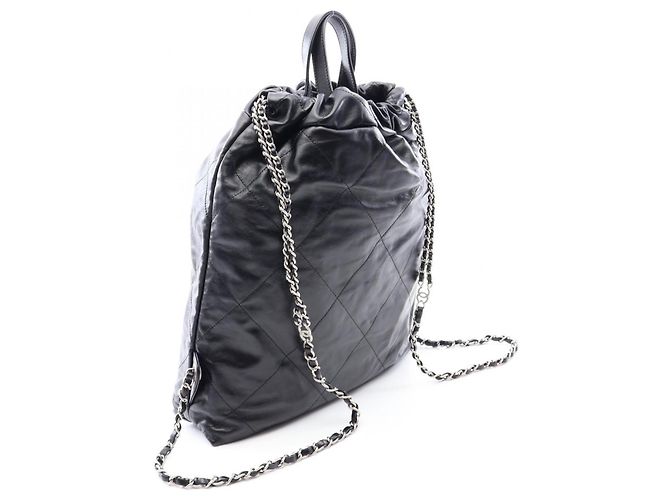 Mochila/Bolso Chanel 22 Large Negro - vista 2