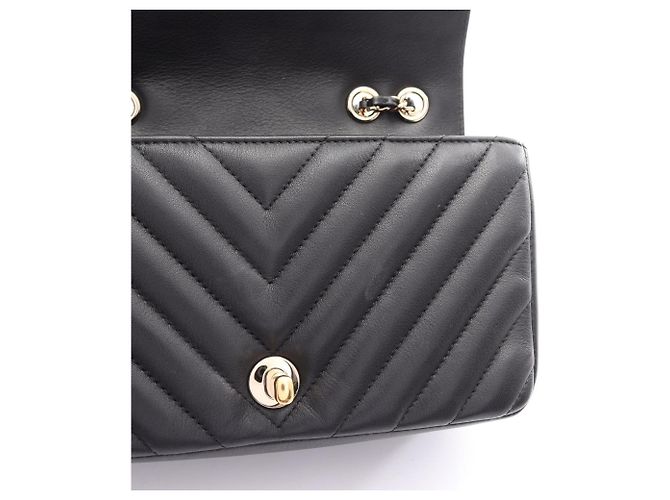 Timeless Borsa a tracolla Chanel Chevron V-stitch Nero - vista 8