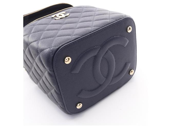Borsa Vanity Chanel Matelassé Blu navy - vista 10