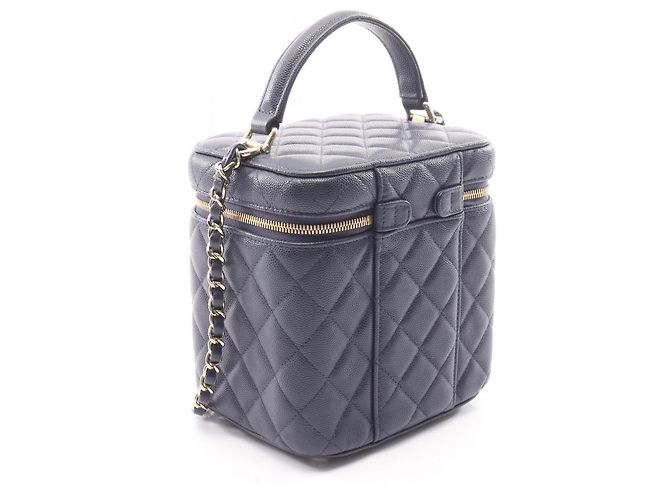 Borsa Vanity Chanel Matelassé Blu navy - vista 2