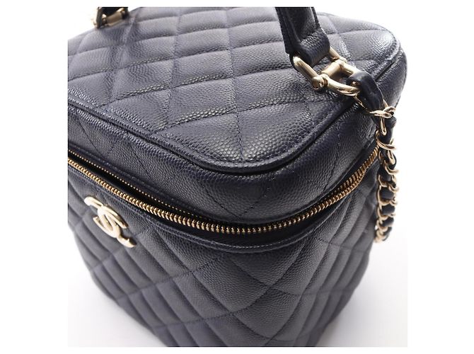 Borsa Vanity Chanel Matelassé Blu navy - vista 8