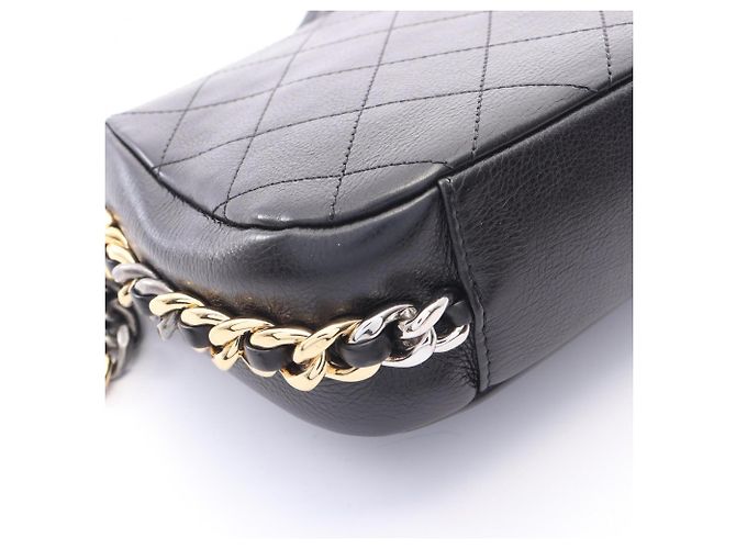 Borsa a tracolla Chanel Matelassé Small in pelle nera Nero - vista 7