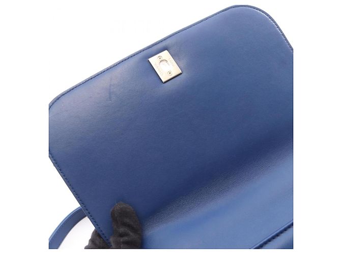 Borsa Chanel Matelassé in pelle d'agnello blu - vista 6