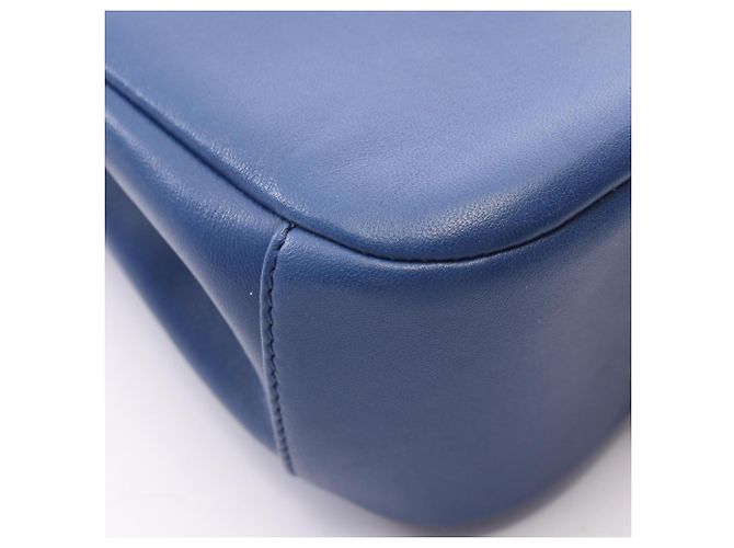 Borsa Chanel Matelassé in pelle d'agnello blu - vista 7