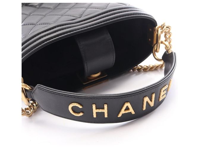 Le Boy Bolsa de Ombro 2-Way Chanel Boy Preto - vista 8