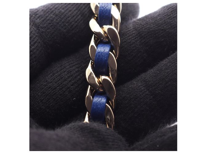 Bolsa de mão Chanel Matelassé em couro azul - vista 10