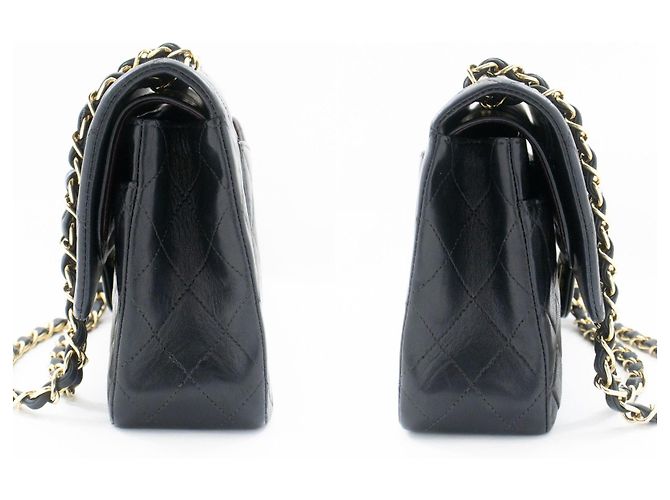 Chanel Timeless - Classic Double Flap Quilted Lambskin Medium Nero - vista 3