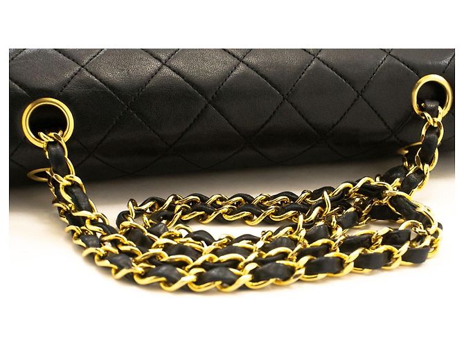 Chanel Timeless - Classic Double Flap Quilted Lambskin Medium Nero - vista 7