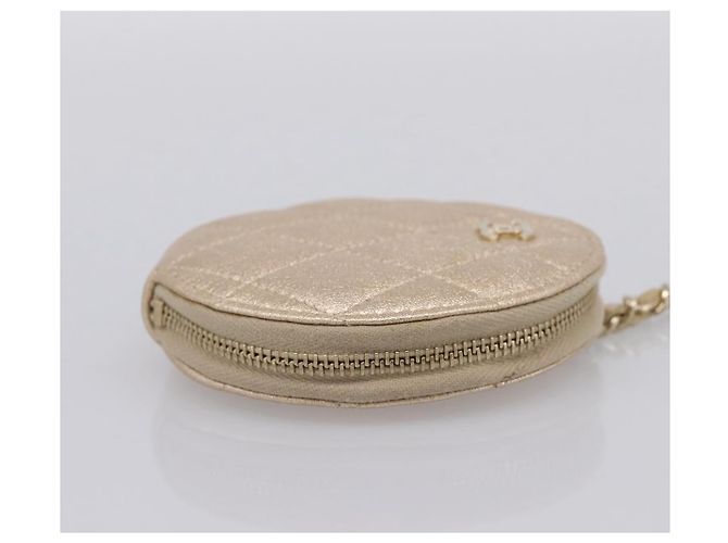 Chanel Pearl Crown CC Multi Pouches Wristlet aus gestepptem Lammleder Golden - Ansicht 5