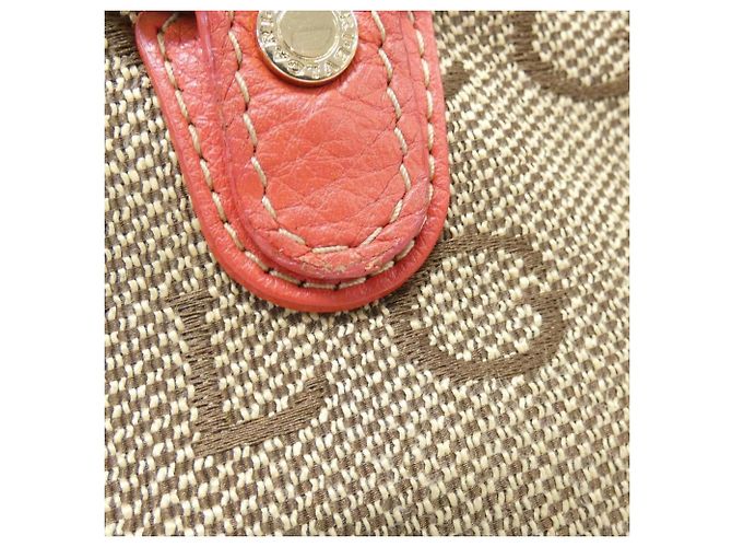 Bulgari Borsa Bvlgari in tela beige e arancione - vista 5