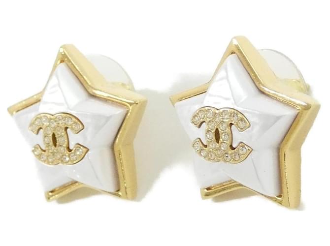 Orecchini a lobo Chanel ABC401 Bianco D'oro - vista 2