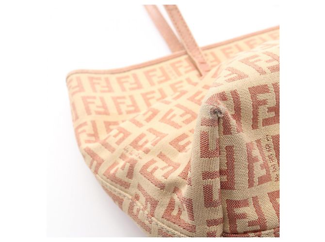Fendi Zucchino Tote Bag Pink Beige - Ansicht 14