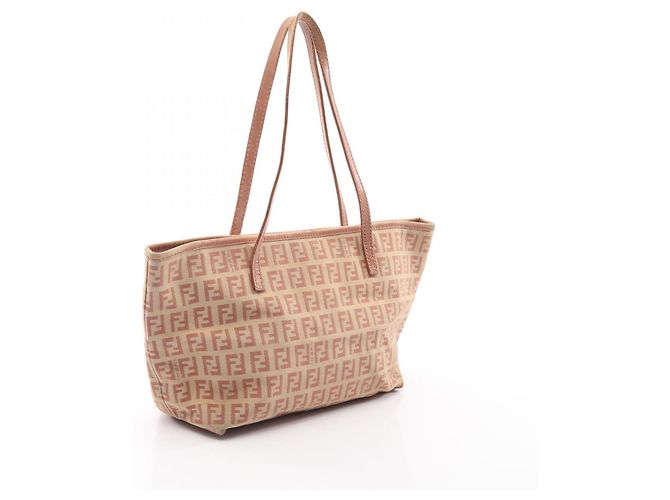 Fendi Zucchino Tote Bag Pink Beige - Ansicht 2