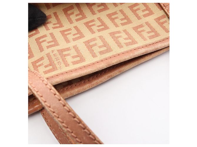 Fendi Zucchino Tote Bag Pink Beige - Ansicht 5