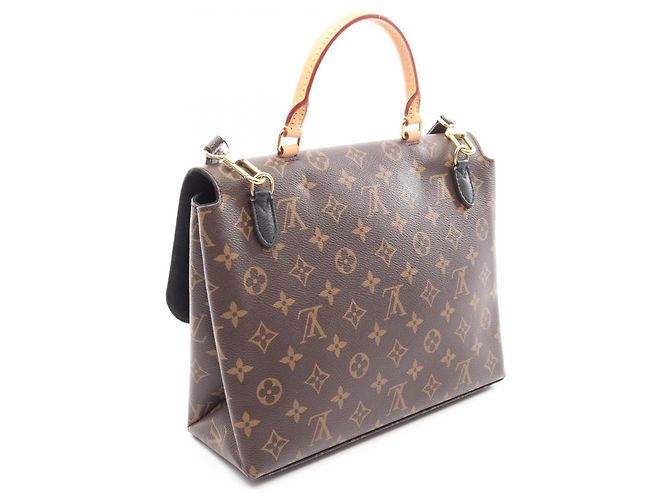 Borsa Louis Vuitton Marignan Monogram Noir Marrone Nero - vista 2