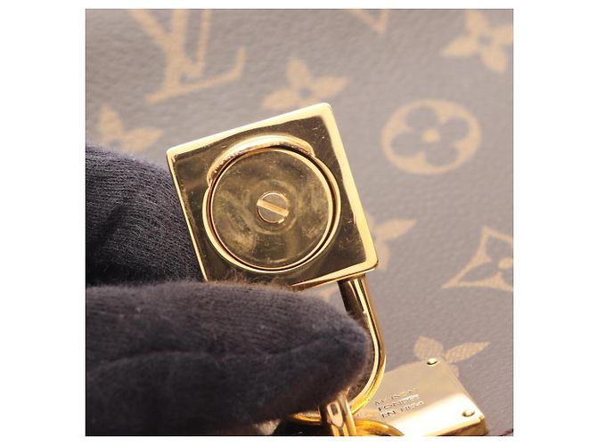 Borsa Louis Vuitton Marignan Monogram Noir Marrone Nero - vista 7