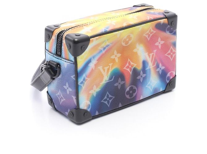 Borsa a tracolla Louis Vuitton Mini Soft Trunk Monogram Sunset Nero Multicolore - vista 2