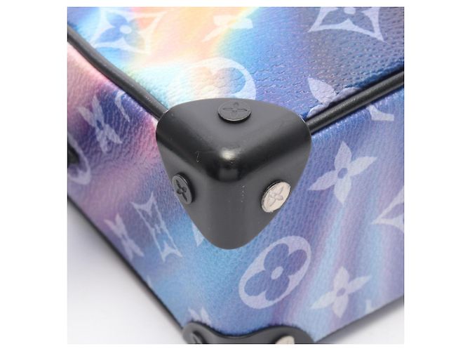 Borsa a tracolla Louis Vuitton Mini Soft Trunk Monogram Sunset Nero Multicolore - vista 6