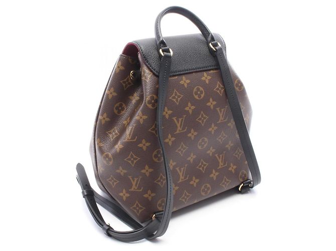 Zaino/Borsa Louis Vuitton Montsouris NM PM Marrone Nero - vista 2
