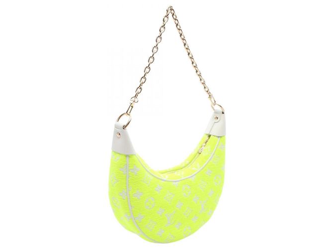 Borsa a tracolla Louis Vuitton Loop Monogram Jacquard Velvet LV Match Bianco Giallo - vista 2