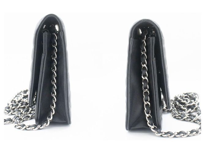 Chanel Wallet on Chain Lambskin 19 Nero - vista 3