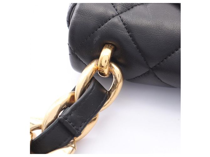 Timeless Borsa Chanel Large Flap Bag Matelassé Nero - vista 8