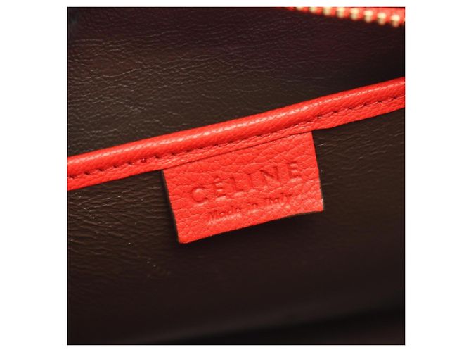Céline Borsa a mano Celine Luggage Nano Shopper Rosso Cachi - vista 4