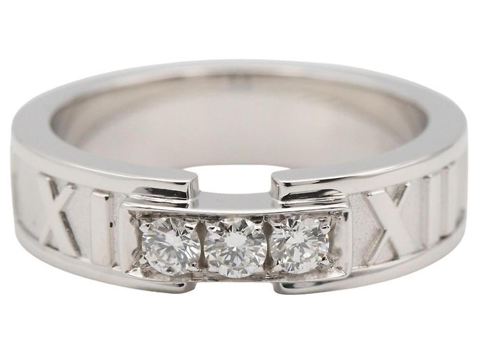 Tiffany & Co. Atlas 3PD Ring in 18K Weißgold Silber - Ansicht 2