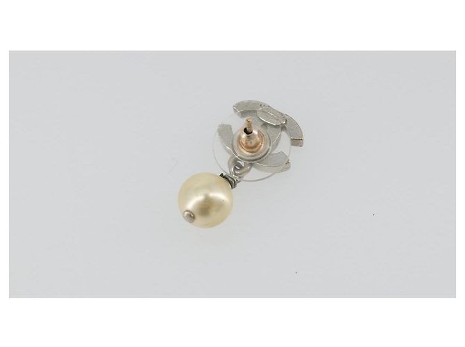 Chanel CC Drop Metal con perle finte Argento - vista 5