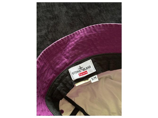 Cappello Bucket Supreme x Stone Island - Viola/Bianco Porpora - vista 3