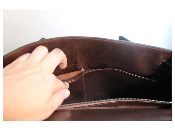 borsa Hermès Kelly 32 in pelle marrone - vista 15