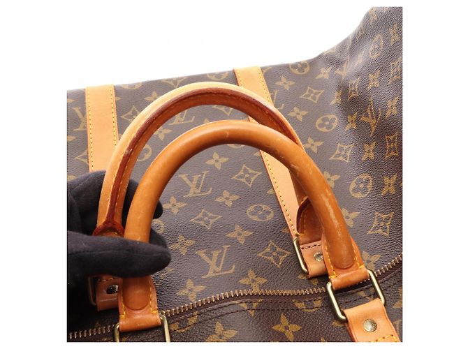 Borsa Boston Louis Vuitton Keepall 55 Monogram Marrone - vista 11