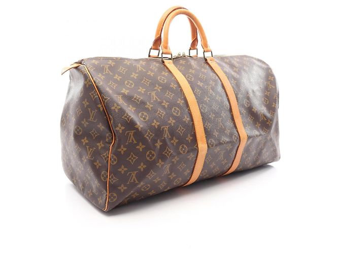Borsa Boston Louis Vuitton Keepall 55 Monogram Marrone - vista 2