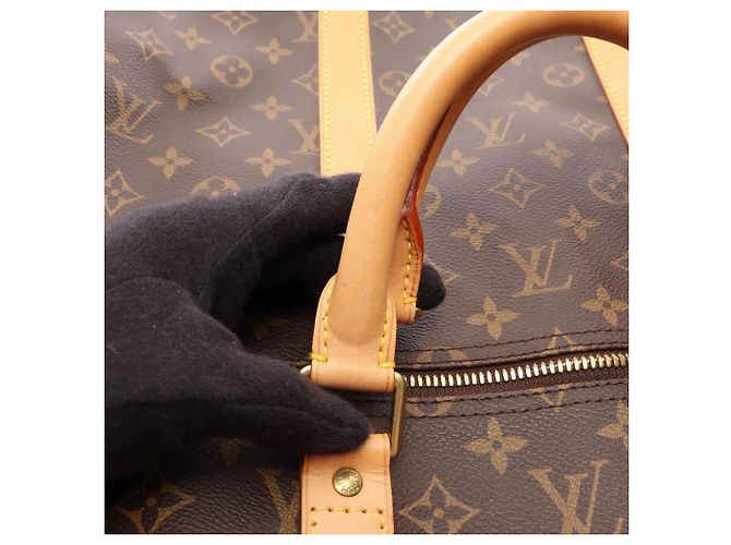Louis Vuitton Keepall 55 Monogram Brown Boston Bag Marrone - vista 11