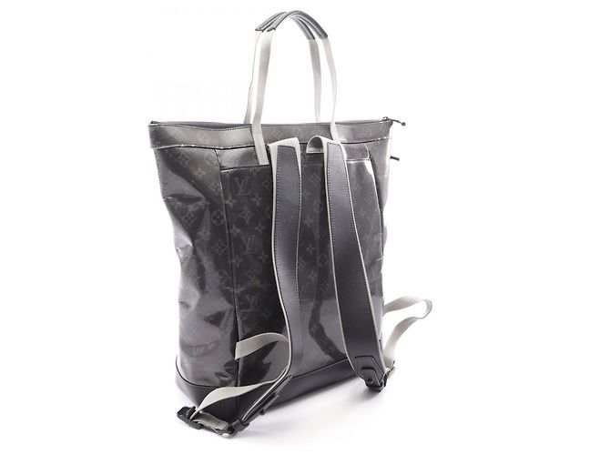 Borsa zaino Louis Vuitton Zipped Tote Monogram Eclipse Glaze Nero - vista 2