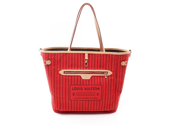 Borsa Tote Louis Vuitton Neverfull Inside Out MM Marrone Rosso - vista 5