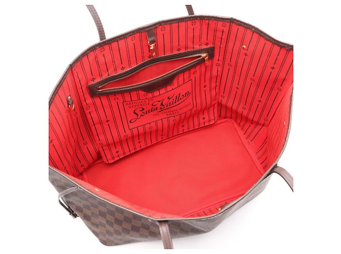 Borsa Tote Louis Vuitton Neverfull GM Damier Ebene Marrone - vista 3