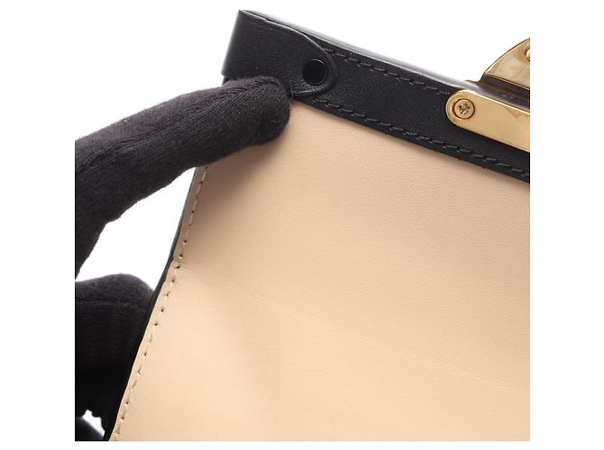 Louis Vuitton Pochette Trunk Vertical Epi Rose Ballerine Handbag Marrone Nero - vista 11
